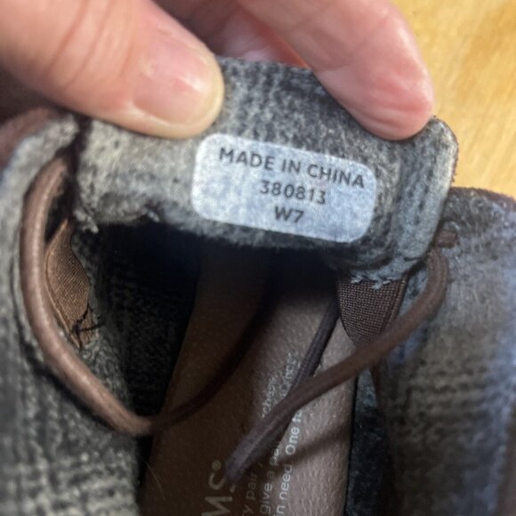 Toms Burgandy Brown Suede wedge booties Women Size 7 - Picture 11 of 13